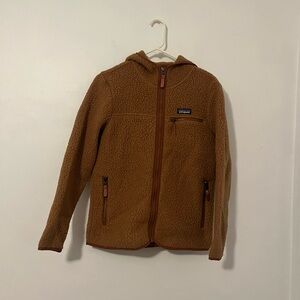Patagonia Retro Pile Fleece Hoody Womens S Brown Jacket Sherpa Sweater Hiking